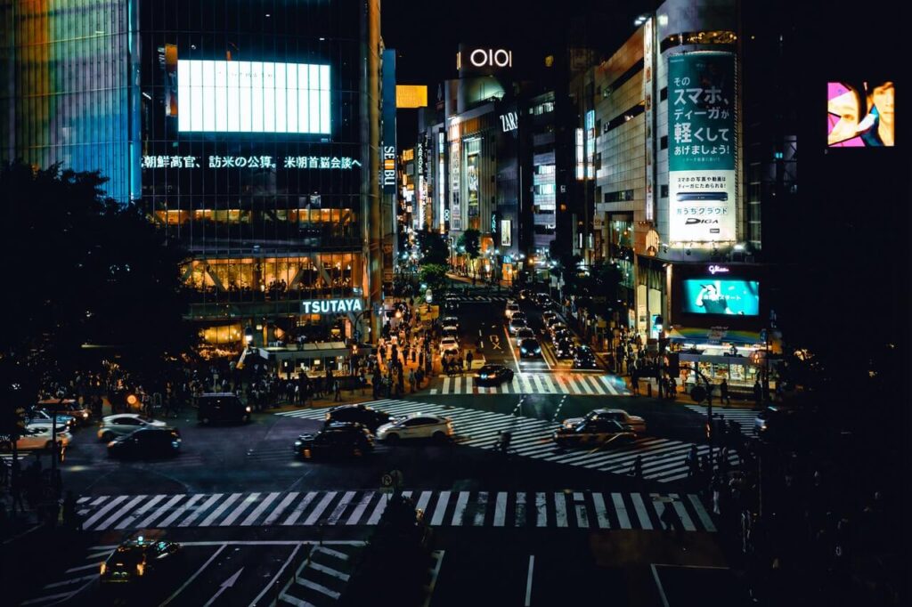도쿄 시부야의 밤